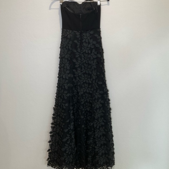 BEBE X NAVEN Strapless Bustier Maxi Dress Embroidered Body Black Size 00 - Picture 7 of 16
